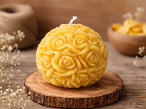 🌸 Premium Bienenwachskerze „Blütenkugel“