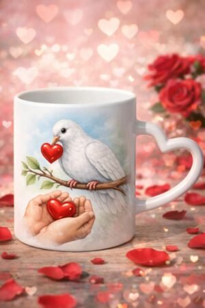 Tasse „Ein Herz für dich“ ❤️ – ein Zeichen reiner Liebe 🕊️❤️