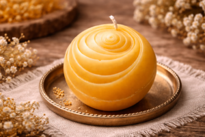 🐝 Premium Bienenwachskerze „Honigspirale“