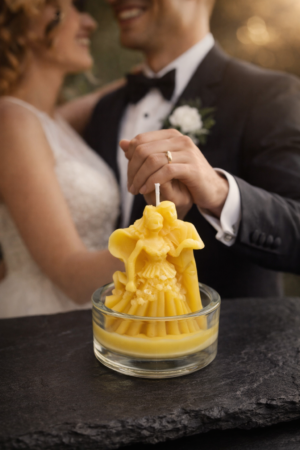 🤍 Tanz der Verbundenheit- Handgefertigte Hochzeitskerze aus Naturwachs