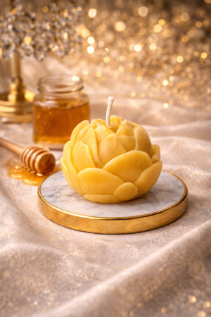 🐝✨ Bienenwachskerze „Blütenform”