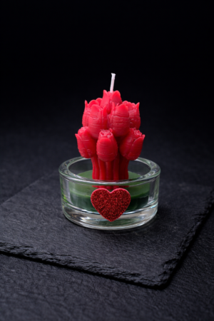 Handgefertigte Bienenwachskerze „Tulpenbukett“