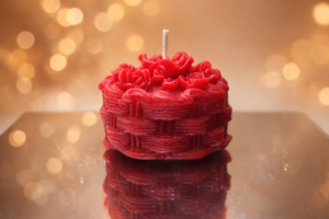 Premium Bienenwachskerze „Rosenstille”