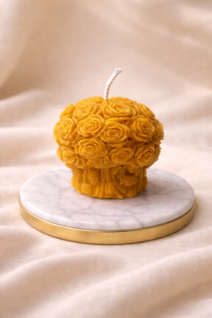 Rosenlicht – handgefertigte Designkerze - Natur