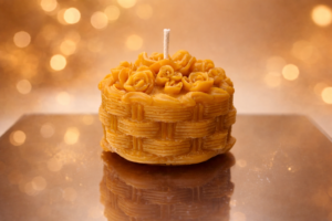 Premium Bienenwachskerze „Rosenstille”