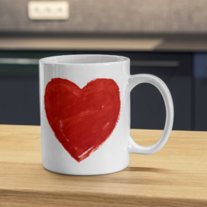 Keramiktasse „Rotes Herz“