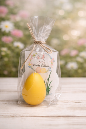 Osterei-Kerze aus reinem Bienenwachs – dekorative Naturkerze (Handarbeit)