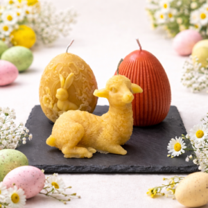 Oster-Kerzenset „Frühlingswiese“ – 3-teilig aus Bienenwachs