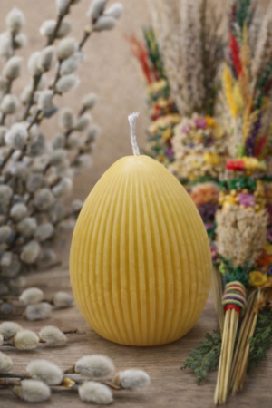 Osterkerze „Honigei“ aus Bienenwachs