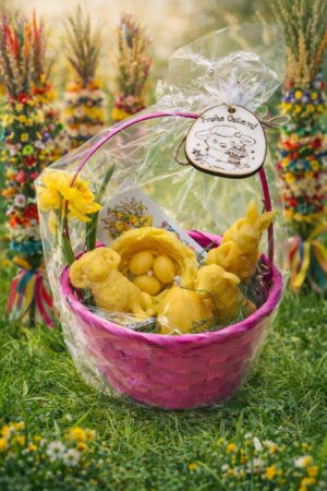 Oster-Geschenkkorb „Frühlingsfreude“ – dekoratives Geschenkset