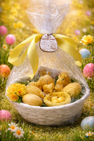 Oster-Geschenkset „Goldenes Nest“ – dekorativer Frühlingskorb